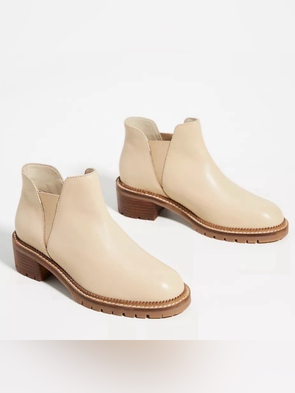 Seychelles Heart of Gold Cream Leather Slip-On Boots